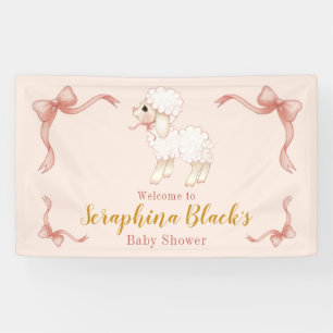 Sweet Girly Pink Lamb Baby shower Spandoek