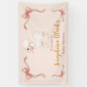 Sweet Girly Pink Lamb Baby shower Spandoek (Verticaal)