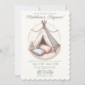 Sweet Girly Teepee Sleepover Party Verjaardag Kaart (Voorkant)