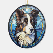 Sweet Glas in lood Australian Shepherd Dog Keramisch Ornament (Links)