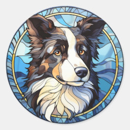 Sweet Glas in lood Australian Shepherd Dog Ronde Sticker
