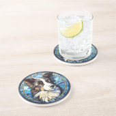 Sweet Glas in lood Australian Shepherd Dog Zandsteen Onderzetter (Zijkant)