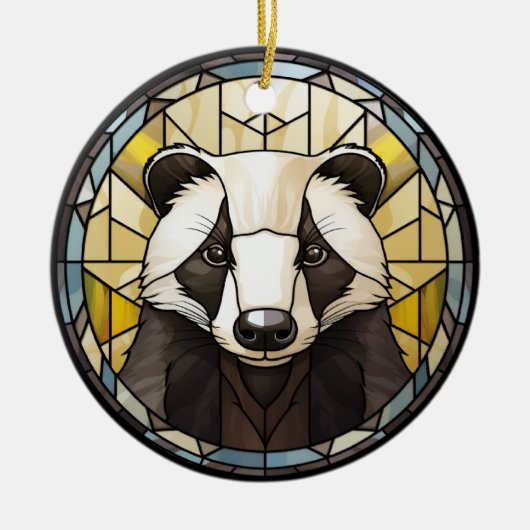 Sweet Glas in lood Badger Keramisch Ornament (Voorkant)