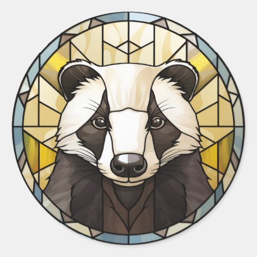 Sweet Glas in lood Badger Ronde Sticker (Voorkant)