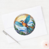Sweet Glas in lood Bluebird Ronde Sticker (Envelop)