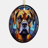 Sweet Glas in lood Boxer Dog Keramisch Ornament (Rechts)