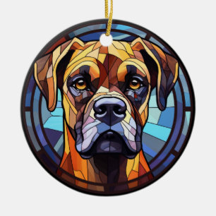 Sweet Glas in lood Boxer Dog Keramisch Ornament