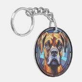 Sweet Glas in lood Boxer Dog Sleutelhanger (Voorkant Links)