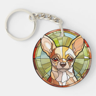 Sweet Glas in lood Chihuahua Dog Sleutelhanger