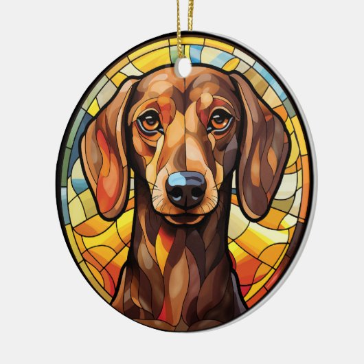 Sweet Glas in lood Dachsund Dog Keramisch Ornament (Links)