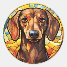 Sweet Glas in lood Dachsund Dog