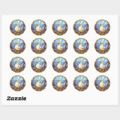 Sweet Glas in lood Dog Baby Chick Ronde Sticker (Vel)