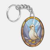Sweet Glas in lood Dog Baby Chick Sleutelhanger (Voorkant Links)