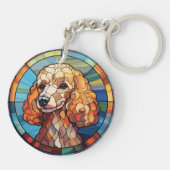 Sweet Glas in lood Dog Poodle Sleutelhanger (Achterkant)