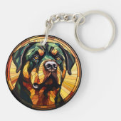 Sweet Glas in lood Dog Rottweiler Sleutelhanger (Achterkant)