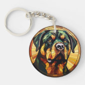 Sweet Glas in lood Dog Rottweiler Sleutelhanger (Voorkant)