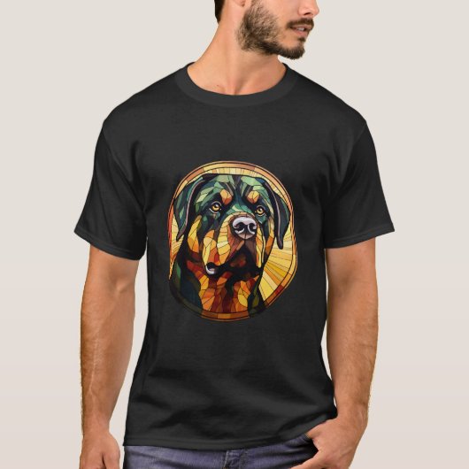 Sweet Glas in lood Dog Rottweiler T-shirt (Voorkant)