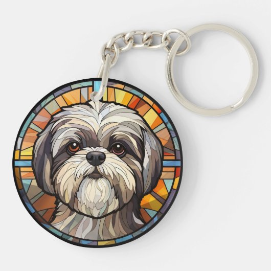 Sweet Glas in lood Dog Shih Tsu Sleutelhanger (Achterkant)
