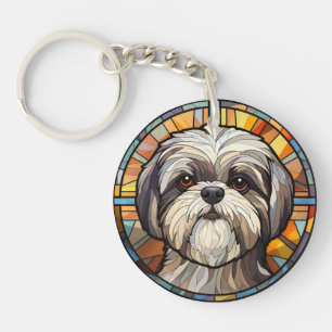 Sweet Glas in lood Dog Shih Tsu Sleutelhanger