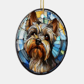 Sweet Glas in lood Dog Yorkshire Terrier Keramisch Ornament (Rechts)
