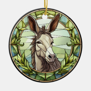 Sweet Glas in lood Donkey Keramisch Ornament
