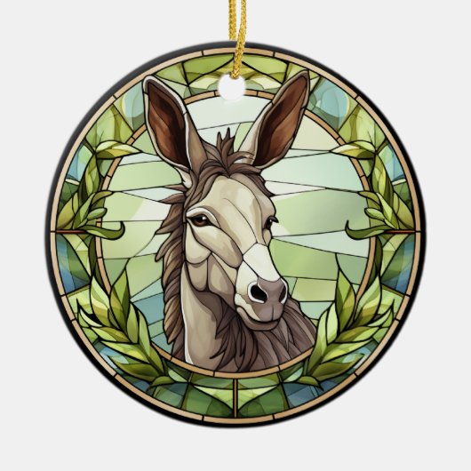 Sweet Glas in lood Donkey Keramisch Ornament (Voorkant)