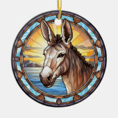 Sweet Glas in lood Donkey Keramisch Ornament (Voorkant)