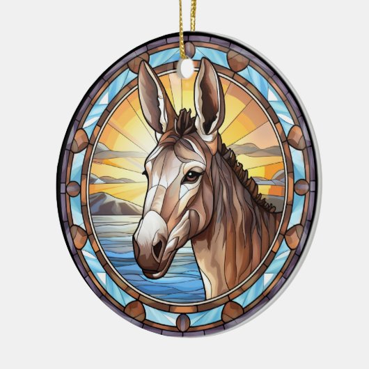 Sweet Glas in lood Donkey Keramisch Ornament (Links)