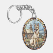 Sweet Glas in lood Duitse herdershond Sleutelhanger (Voorkant Links)