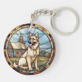 Sweet Glas in lood Duitse herdershond Sleutelhanger (Achterkant)