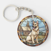 Sweet Glas in lood Duitse herdershond Sleutelhanger (Voorkant)