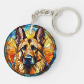 Sweet Glas in lood Duitse herdershond Sleutelhanger (Achterkant)