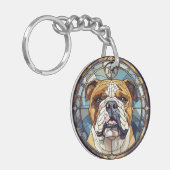 Sweet Glas in lood Engelse Bulldog Sleutelhanger (Voorkant Links)