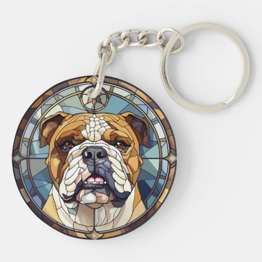 Sweet Glas in lood Engelse Bulldog Sleutelhanger (Achterkant)