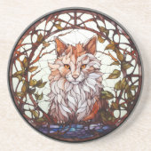 Sweet Glas in lood Forest Cat Zandsteen Onderzetter (Voorkant)