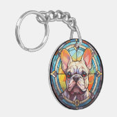 Sweet Glas in lood Franse Bulldog Sleutelhanger (Voorkant Links)