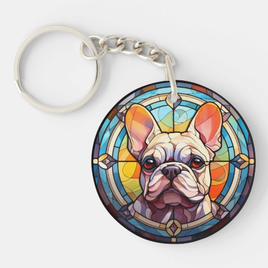 Sweet Glas in lood Franse Bulldog Sleutelhanger (Voorkant)