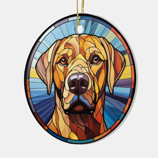 Sweet Glas in lood Golden Labrador Dog Keramisch Ornament (Links)
