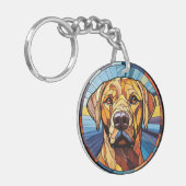 Sweet Glas in lood Golden Labrador Dog Sleutelhanger (Voorkant Links)