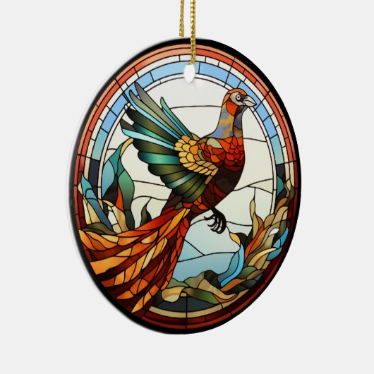 Sweet Glas in lood Golden Pheasant Keramisch Ornament (Rechts)