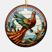 Sweet Glas in lood Golden Pheasant Keramisch Ornament (Voorkant)