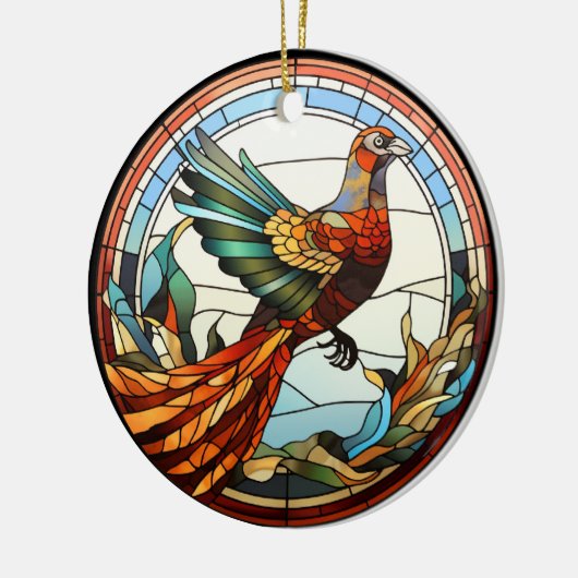 Sweet Glas in lood Golden Pheasant Keramisch Ornament (Links)