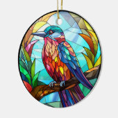 Sweet Glas in lood Kingfisher Bird Keramisch Ornament (Links)