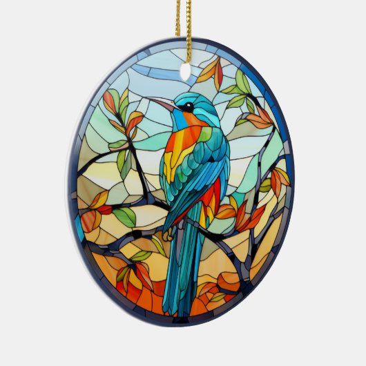 Sweet Glas in lood Kingfisher Bird Keramisch Ornament (Rechts)