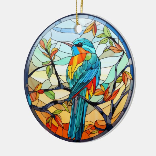 Sweet Glas in lood Kingfisher Bird Keramisch Ornament (Links)
