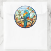 Sweet Glas in lood Kingfisher Bird Ronde Sticker (Tas)