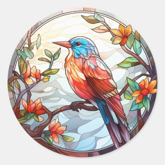 Sweet Glas in lood Kingfisher Ronde Sticker (Voorkant)