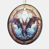 Sweet Glas in lood Spooky Flying Bat Keramisch Ornament (Links)