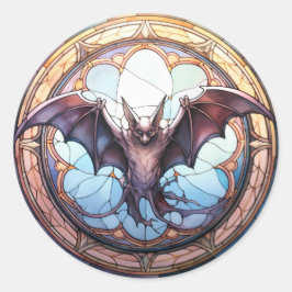 Sweet Glas in lood Spooky Flying Bat Ronde Sticker