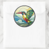 Sweet Glas in lood Toucan Bird Ronde Sticker (Tas)